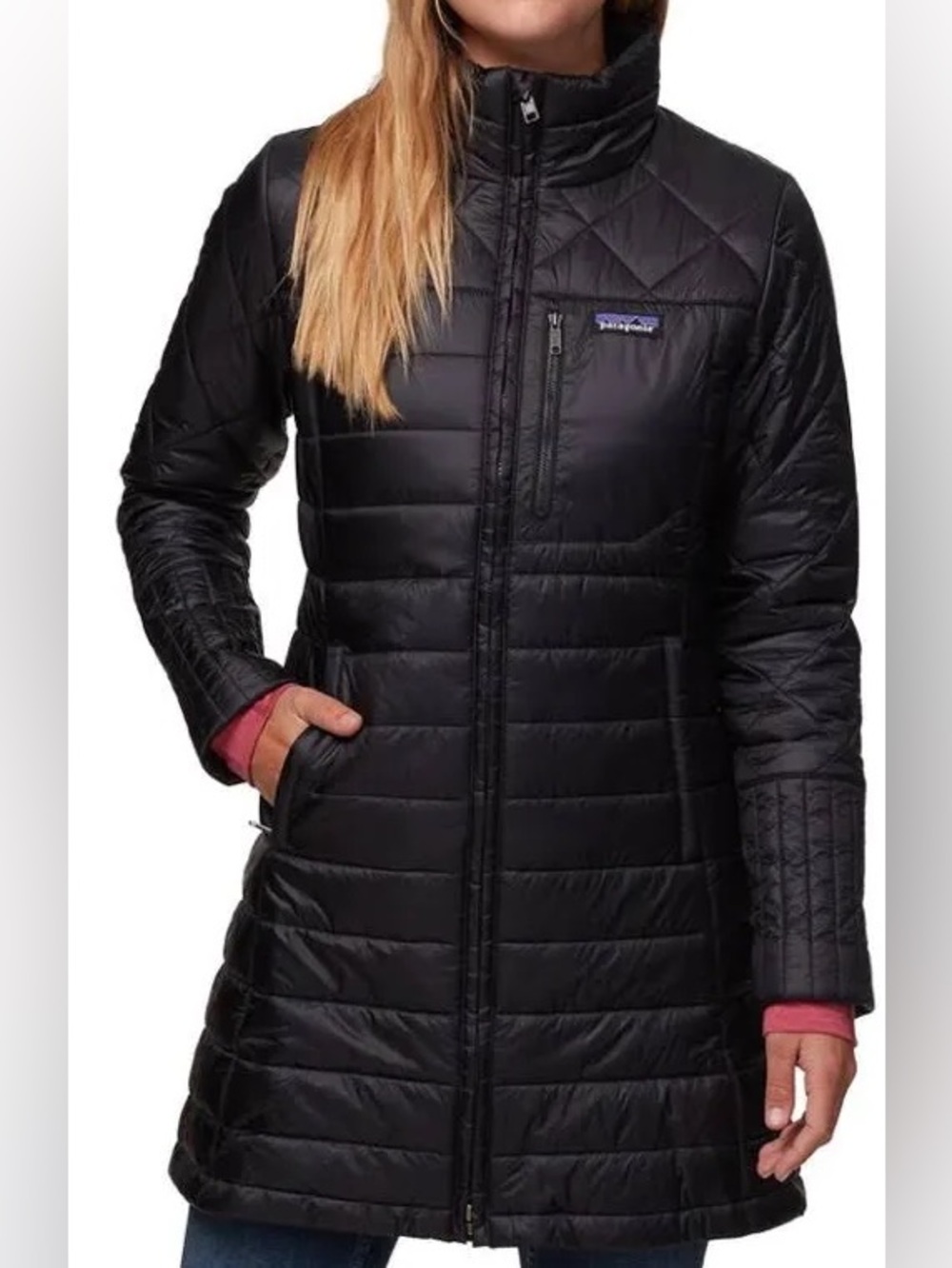 Patagonia Black Quilted Long Puffer Jacket